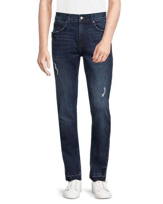 Karl Lagerfeld Blue Distressed Jeans for men