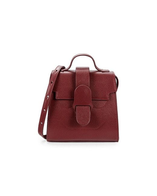 Senreve Mini Alunna Leather Convertible Crossbody Bag in Red
