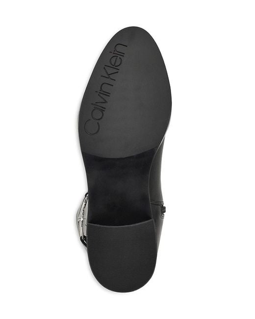 Calvin Klein Black Daphny 40Mm Logo Knee-High Boots