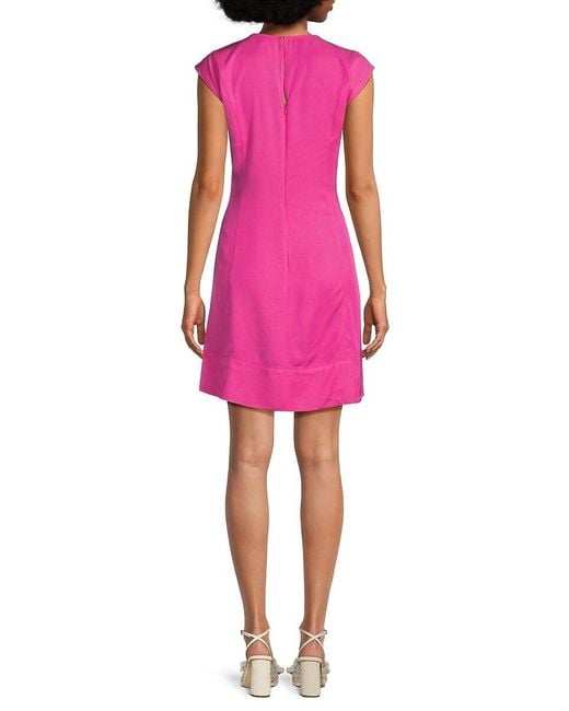 Rebecca Minkoff Pink Ruched Solid Mini Dress