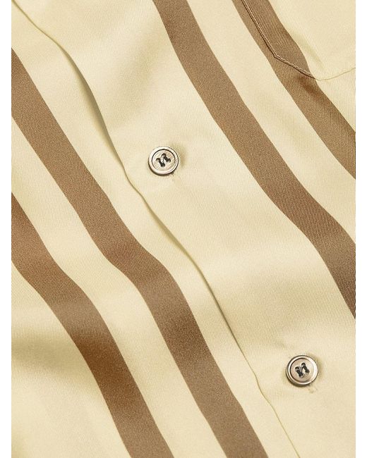 John Elliott Natural Striped Silk Shirt for men