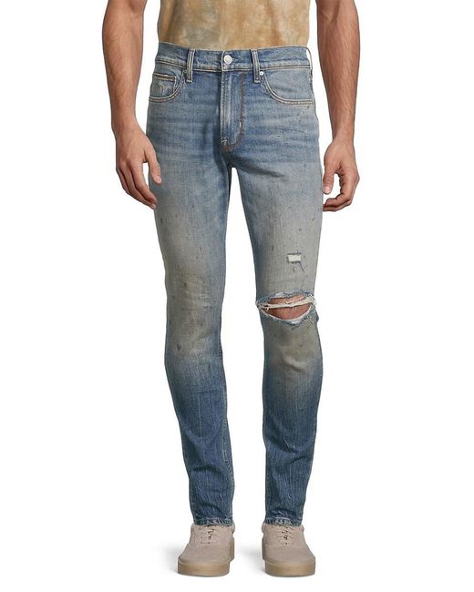 Hudson Blue Zack Ripped Skinny Jeans for men