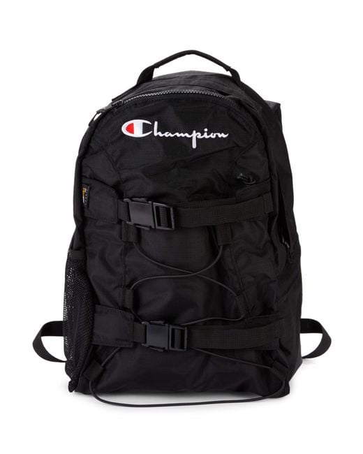 Champion Black Logo Mesh-trim Backpack for men