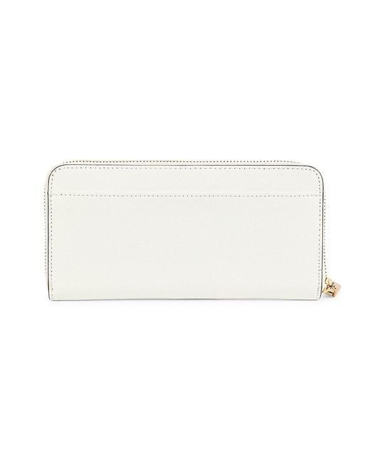Karl Lagerfeld White Maybelle Embellished Long Wallet
