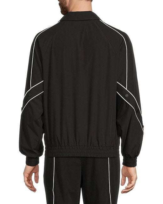 Karl Lagerfeld Black Nylon Bomber Jacket With Contrast Piping for men