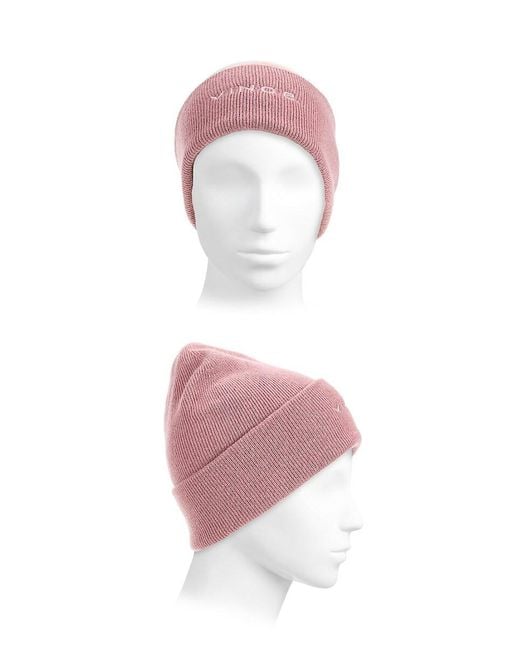 Vince Pink Merino Wool & Cashmere Beanie