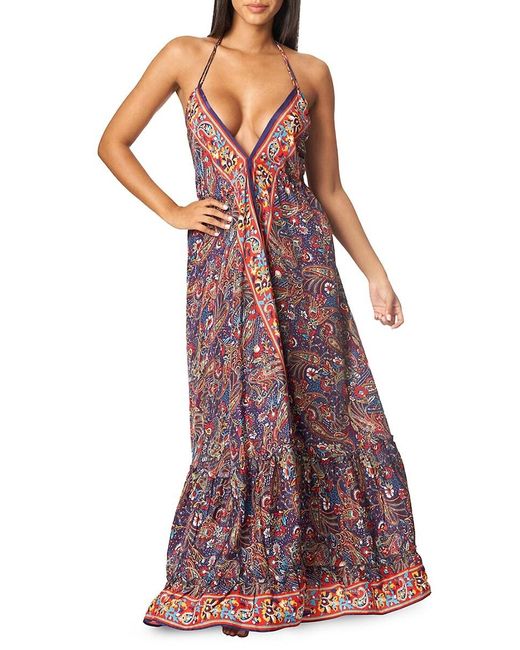 Blue Multi Paisley Tiered Maxi Dress main image 0