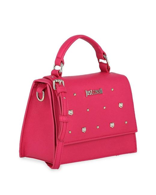 Just Cavalli Pink Studded Shoulder Bag