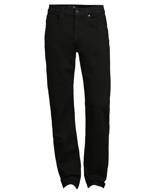 7 For All Mankind Black Austin Squiggle Straight Jeans for men