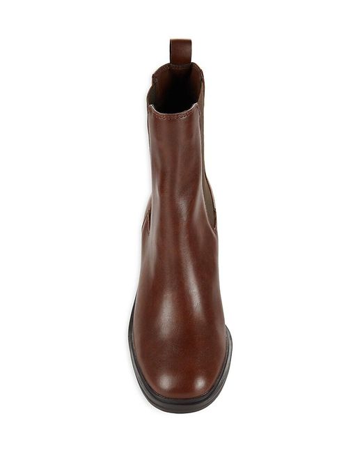Saks Fifth Avenue Brown Chloe 55mm Stacked Heel Ankle Boots