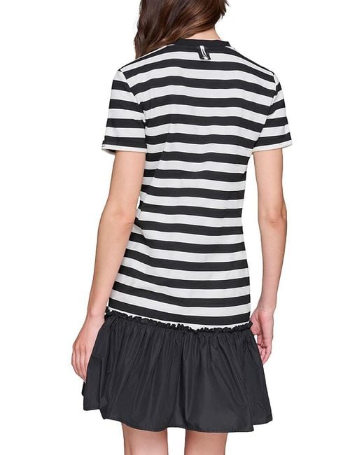Karl Lagerfeld Red Striped Logo Minidress
