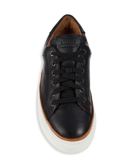 Allen Edmonds Black Flynn Leather Low Top Sneakers for men