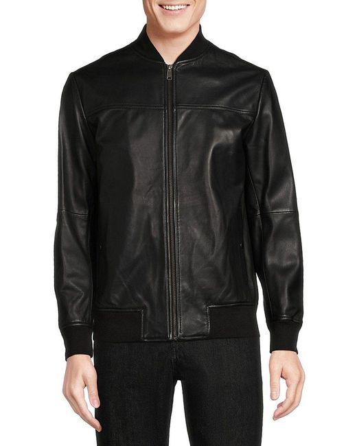 LTH JKT Tom Leather Bomber Jacket in Black for Men | Lyst
