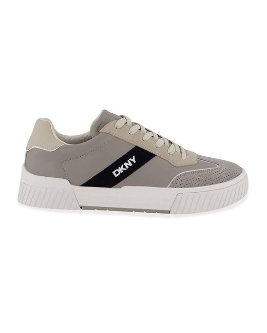 DKNY Gray Colorblock Logo Sneakers for men