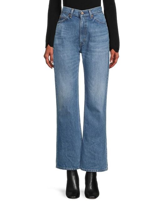 【関税&送料込み】Valentino Garavani Faded-Effect Jeans Valentino Faded High Rise Jeans in Blue | Lyst