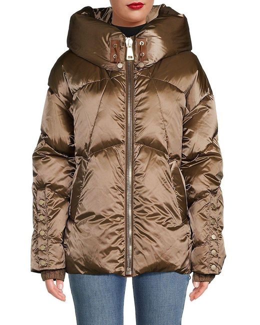 Nicole Benisti Brown Montague Hooded Down Jacket