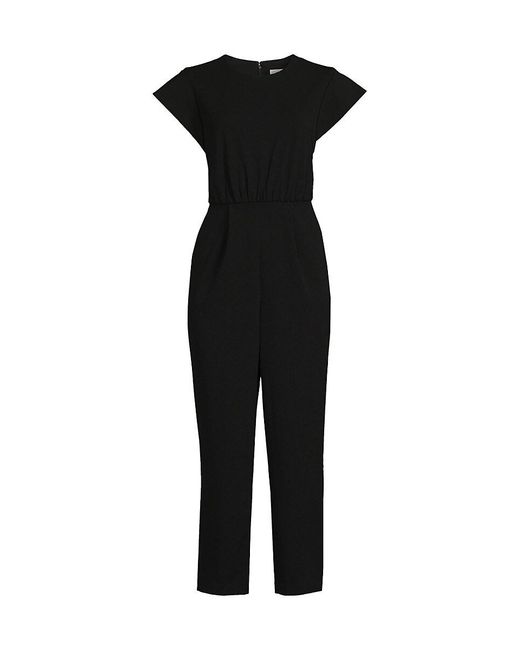 Calvin Klein Black Cap Sleeve Cropped Jumpsuit