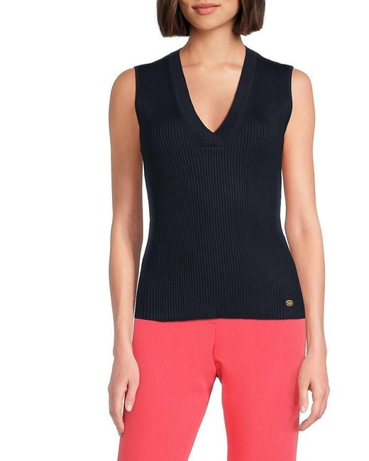 Tommy Hilfiger Blue Ribbed Vest