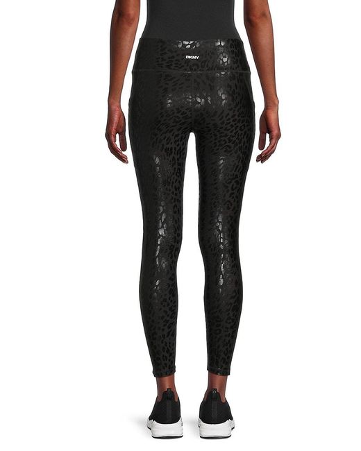 DKNY Black High-Waist 7/8 Printed Leggings