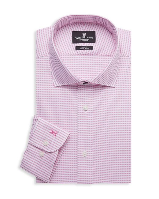Psycho Bunny Purple Modern-fit Checked Dress Shirt for men