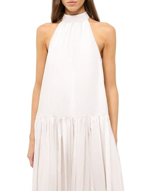Staud White Marlowe Poplin Halter Maxi Dress