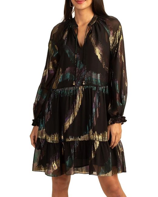 Trina Turk Rhapsodic Jacquard Tiered Dress in Black Lyst