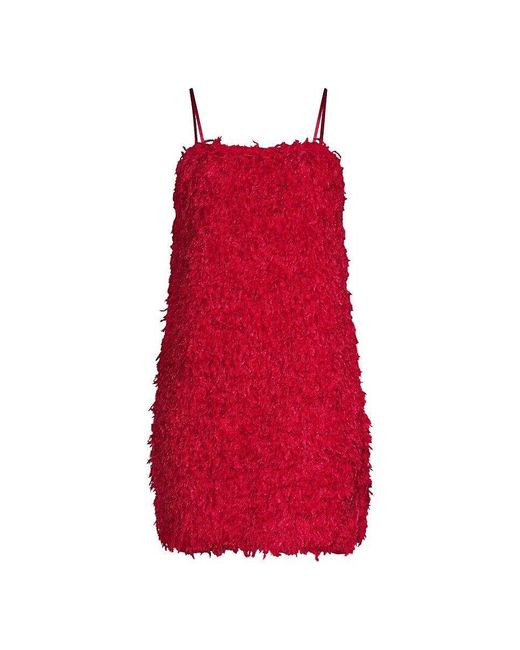 Vero Moda Kari Fringe Mini Dress in Red | Lyst