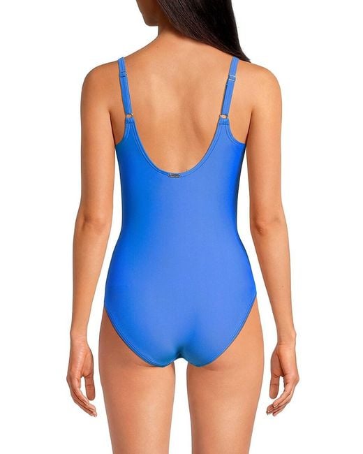 Calvin Klein Blue Twist Tankini One Piece Swimsuit