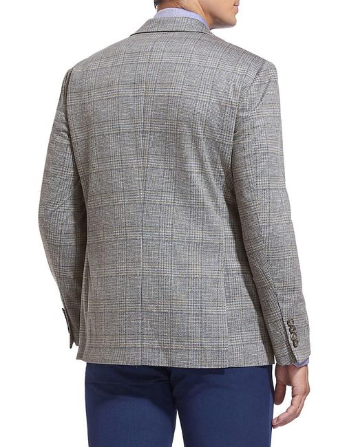 Duchamp Blue Plaid Check Slim Fit Sportcoat for men