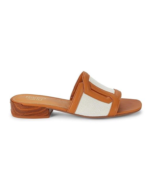 Franco Sarto Margot Contrast Open Toe Sandals in Brown Lyst Canada