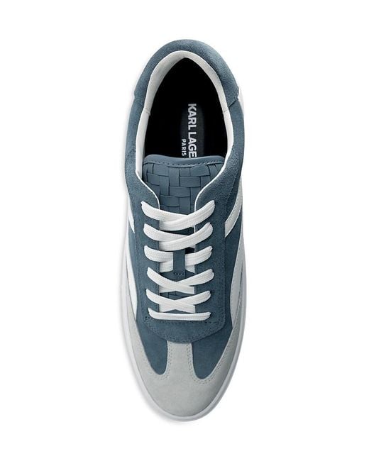 Karl Lagerfeld White Suede Side-k T-toe Low-top Sneakers for men