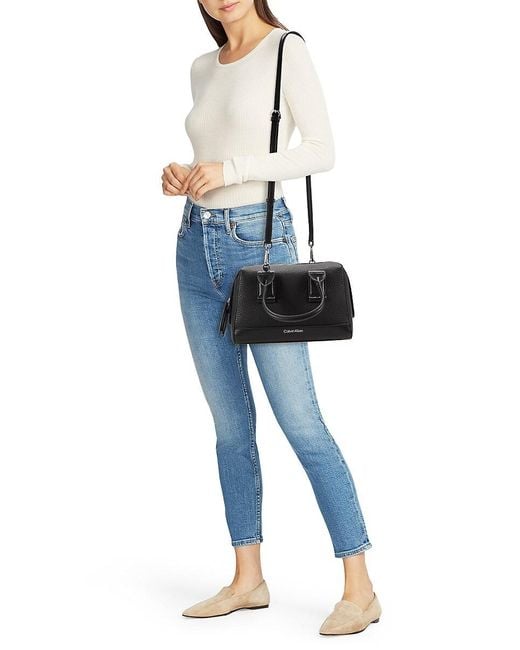 Calvin Klein Black Jett Logo Satchel