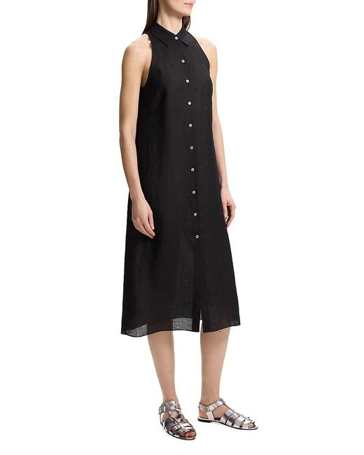 Theory Blue Chambray Button-Front Shirtdress