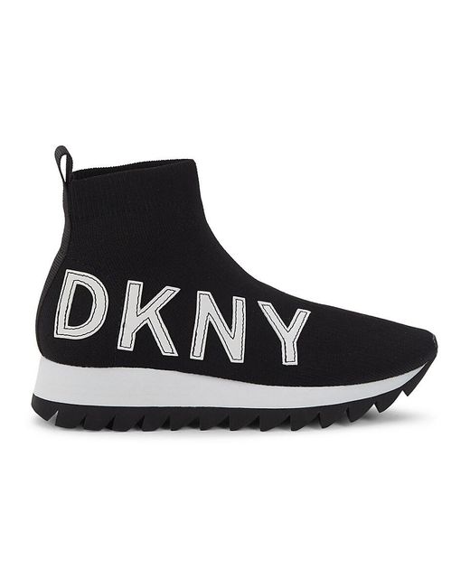 DKNY Black aggie Logo High-top Sock Sneakers