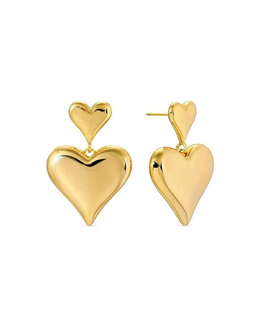 Eye Candy LA Metallic Luxe Akila 14K Goldplated Heart Drop Earrings