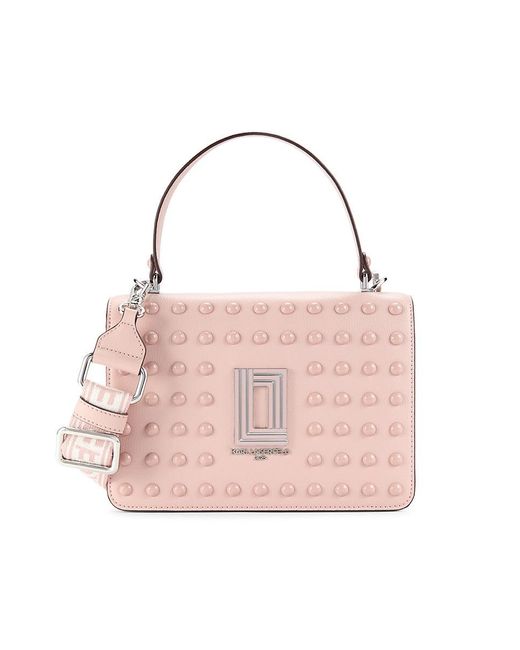 Karl Lagerfeld Pink Simone Leather Two Way Top Handle Bag