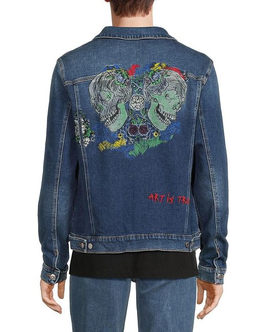 Zadig Voltaire Graphic Denim Jacket in Blue for Men Lyst UK