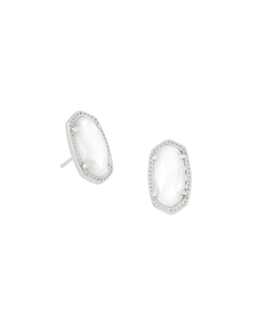 Kendra Scott Ellie Mother Of Pearl Stud Earrings in White Lyst