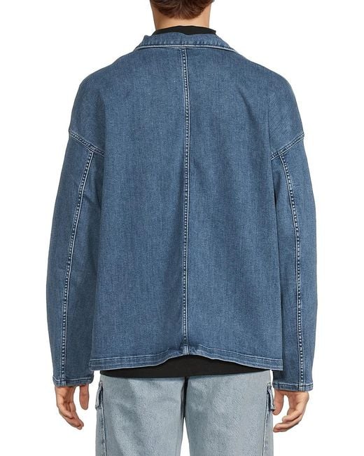 Rag & Bone Blue Chore Drop Shoulder Denim Jacket for men