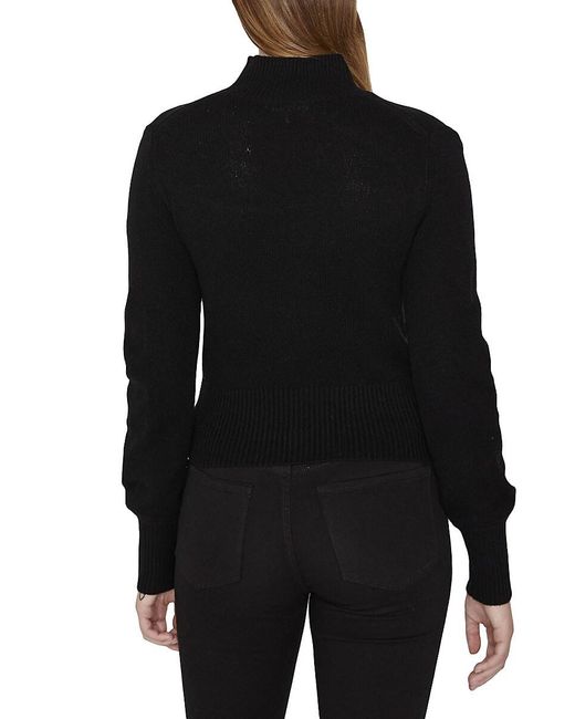 FRAME Black Cut-out Turtleneck Cashmere-blend Sweater