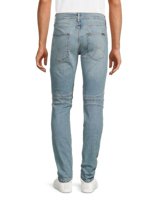 Hudson Jeans Banks Distressed Panelled Biker Jeans in Blue for Men Lyst UK