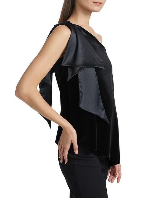 La Petite Robe Di Chiara Boni Black Yamatis Asymmetric Velvet Top