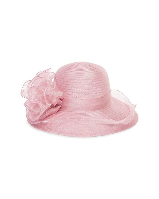San Diego Hat Pink Ruffle Trim Textured Sun Hat