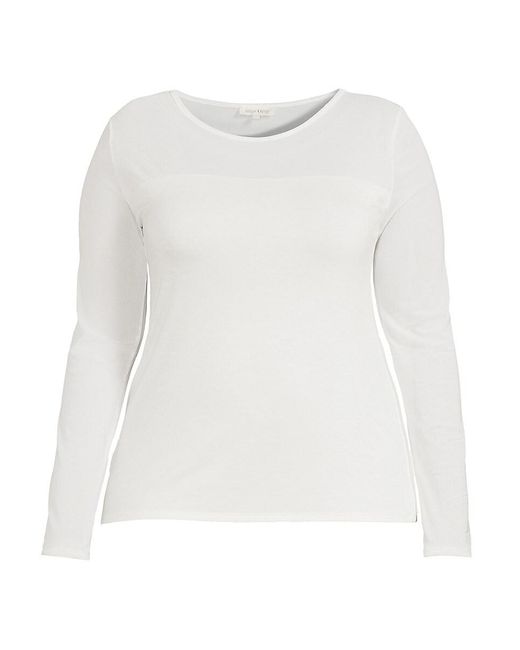 BLUEGREY White Plus Optical Illusion Mesh Top