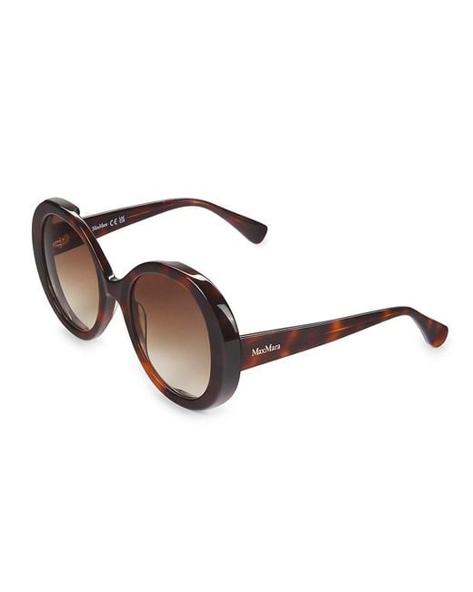 Max Mara Brown 54Mm Oversized Gradient Round Sunglasses