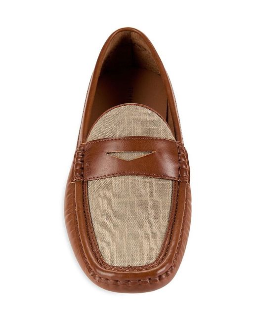 Tommy Hilfiger Brown Colorblock Square Toe Loafers for men