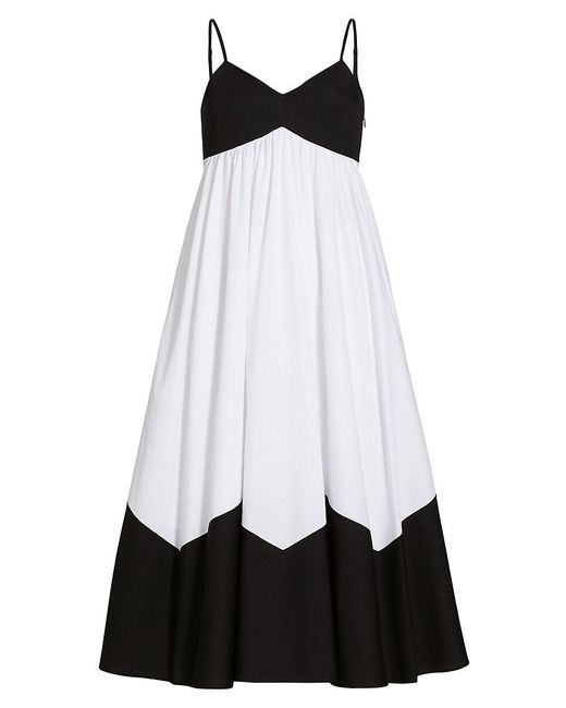 Tahari White Grace Colorblock Maxi Dress