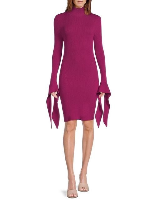 MILLY Pink Rowa Bodycon Sweater Minidress