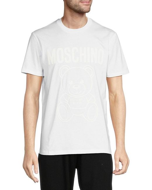 Moschino White Logo Graphic Tee for men