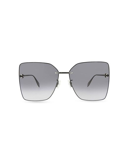Alexander McQueen Gray 63mm Butterfly Sunglasses